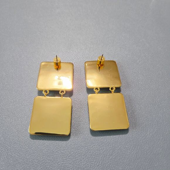 Frasier Sterling High Tea Earrings Statement Drop Dangle Faux Pearl 14K Plated - Picture 5 of 7